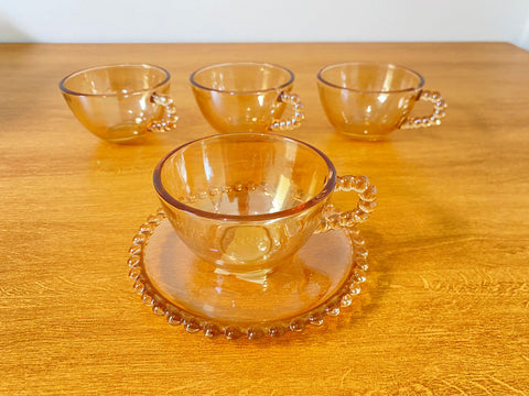 Conjunto de 4 Xícaras Cristal Pearl p/ Chá c/ Pires - Camicado/Wolff