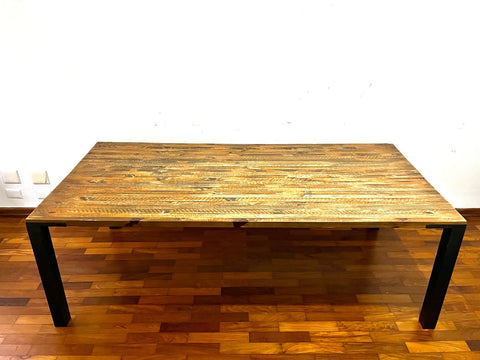 Mesa de Jantar Retangular de Madeira Madison Natural e Grafite - Westwing