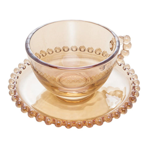 Conjunto de 4 Xícaras Cristal Pearl p/ Chá c/ Pires - Camicado/Wolff