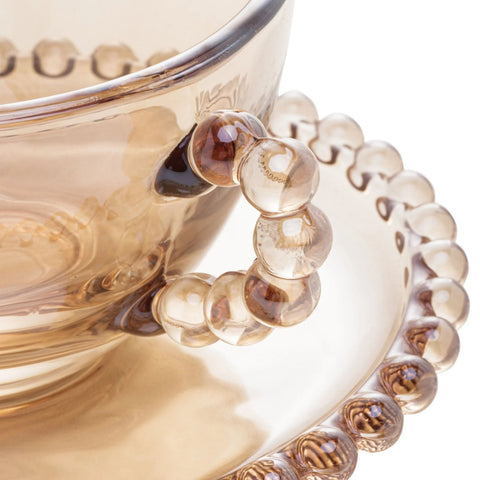 Conjunto de 4 Xícaras Cristal Pearl p/ Chá c/ Pires - Camicado/Wolff