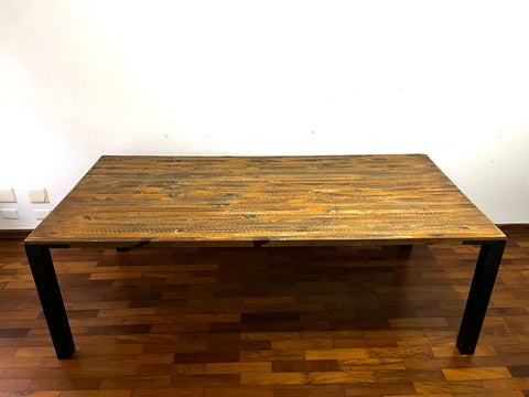 Mesa de Jantar Retangular de Madeira Madison Natural e Grafite - Westwing