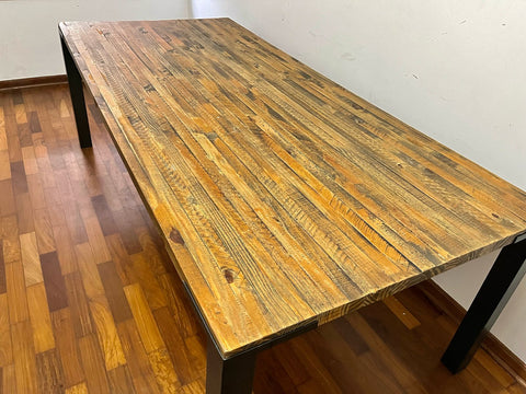 Mesa de Jantar Retangular de Madeira Madison Natural e Grafite - Westwing