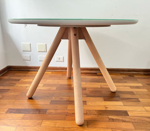 Mesa de Jantar Redonda Delfos Natural Washed - Westwing