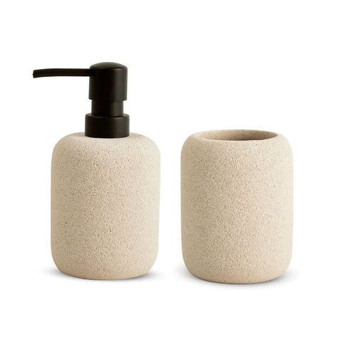 Kit Organizador de Bancada Lavabo e Banheiro Bege e Preto - Camicado