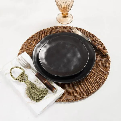 Kit 6 Pratos de Sobremesa Organic Preto – Camicado