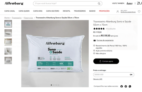 Travesseiro sono e saúde – Altenburg