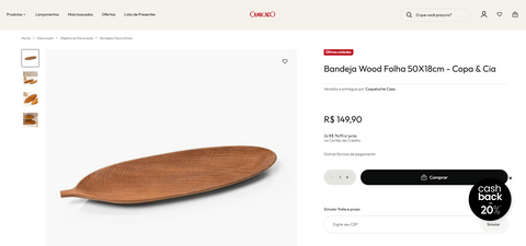 Bandeja Wood Folha G - Camicado