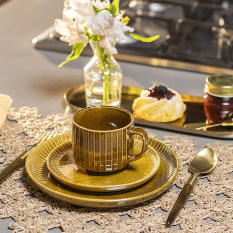 Jogo de Xícaras 12 Peças Ravonna Brun Terra – Camicado