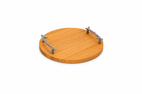Bandeja Redonda Acácia com Alça Twig – Westwing