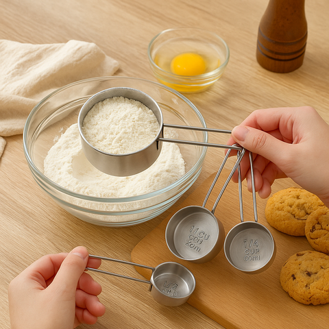Xícaras Medidoras 4 Peças em Aço Inox - Camicado