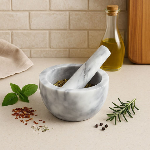 Pilão com Socador em Mármore Marin – Westwing