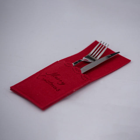 Porta-Talheres em Feltro “Merry Christmas”