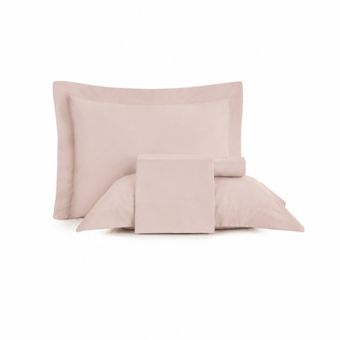Jogo de Cama King 4 Peças Cetim Sublime Ponto Ajour Rosa Peach - Altenburg