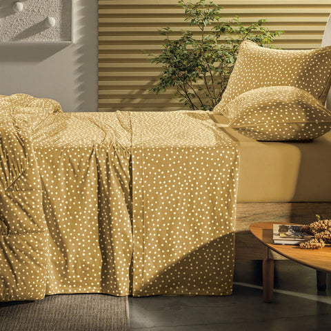 Jogo de Cama King 4 Peças com Debrum Bits Amarelo - Altenburg