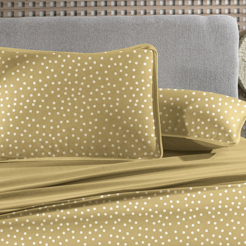 Jogo de Cama King 4 Peças com Debrum Bits Amarelo - Altenburg