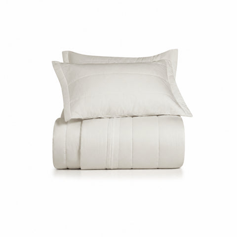 Jogo de Colcha Queen 3 Peças Algodão 200 Fios Marchê Cinza Inspiração - Altenburg